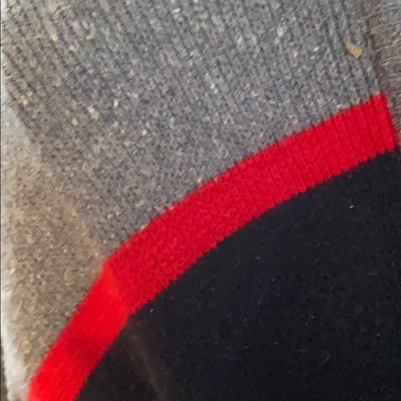 Navy and red zipper cardigan - Picture 2 of 5